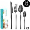 Stainless Steel Ins French Style Small Waist Light Luxury Retro Style Spork for Western-Style Food 16-Piece Set