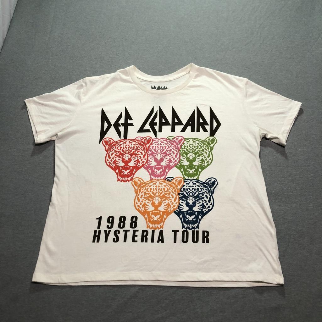 Def Leppard T Shirt Men's XL 1988 Hysteria Graphic Print Rock Music Band Tee