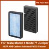 2pcs/Set For Tesla Model 3/Y/3 Highland 2024 HEPA Activated Carbon Air Filter Air Conditioner Filter Element Replacement Kit