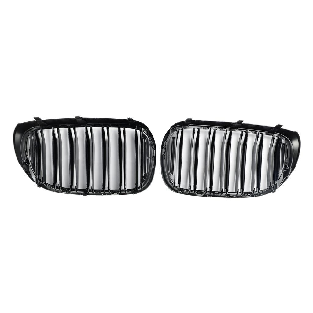 Black 2 Slat Front Kidney Grill Grille Fit BMW 7 Series G11 G12 2016-18 Pre-LCI