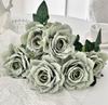 Винтажный букет из 7 искусственных роз Капучино – Подходит для украшения дома, свадебного/гостиничного оформления и рождественской вечеринки Не