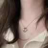 2024 Christmas Edition s925 Silver Four-Leaf Clover Necklace in Rose & White Gold for Women