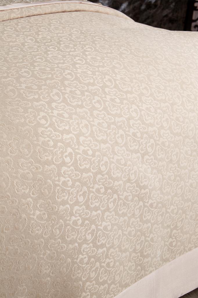 Комплект покрывала синель Diana 6шт, Покрывало 230х240, Простыня 230х240 Жаккардовая ткань, Полный размер, Двойной размер Бежевый