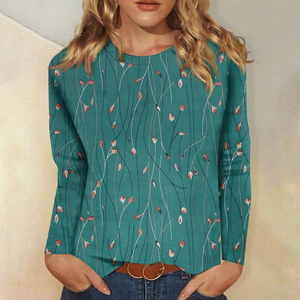 Рубашки с длинным рукавом для женщин, милые футболки с графическим принтом, блузки, повседневные базовые топы больших размеров, пуловеры