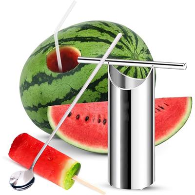 Арбузный резак из нержавеющей стали, эффективный инструмент для отжима сока с нескользящей ручкой, круглый экстрактор сердцевины для легкого приготовления арбузного сока