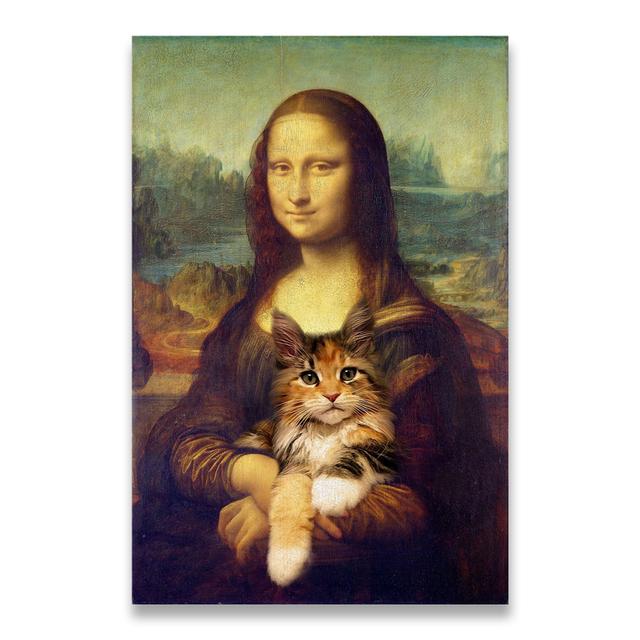 Mona Lisa and Cute Cats, a Funny Canvas Painting, Prints, Poster, Classical Famous Painting, Wall Painting, Home Decor In the Living Room, Gift