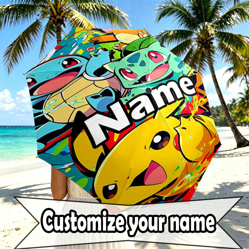Custom Name Personalized Anime (23) Print Umbrella, Auto Open Close, 8‑Rib Sturdy Frame, Commute Camping Hiking Use, Birthday Gift