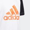 adidas Футболка Детская С Принтом Букв Сращивание Модный Тренд Спортивная С Коротким Рукавом Детские Топы Белый GP0456