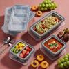 Portable Silicone Foldable Lunch Box - Fresh-Keeping, Classified Storage for Outdoor Picnics