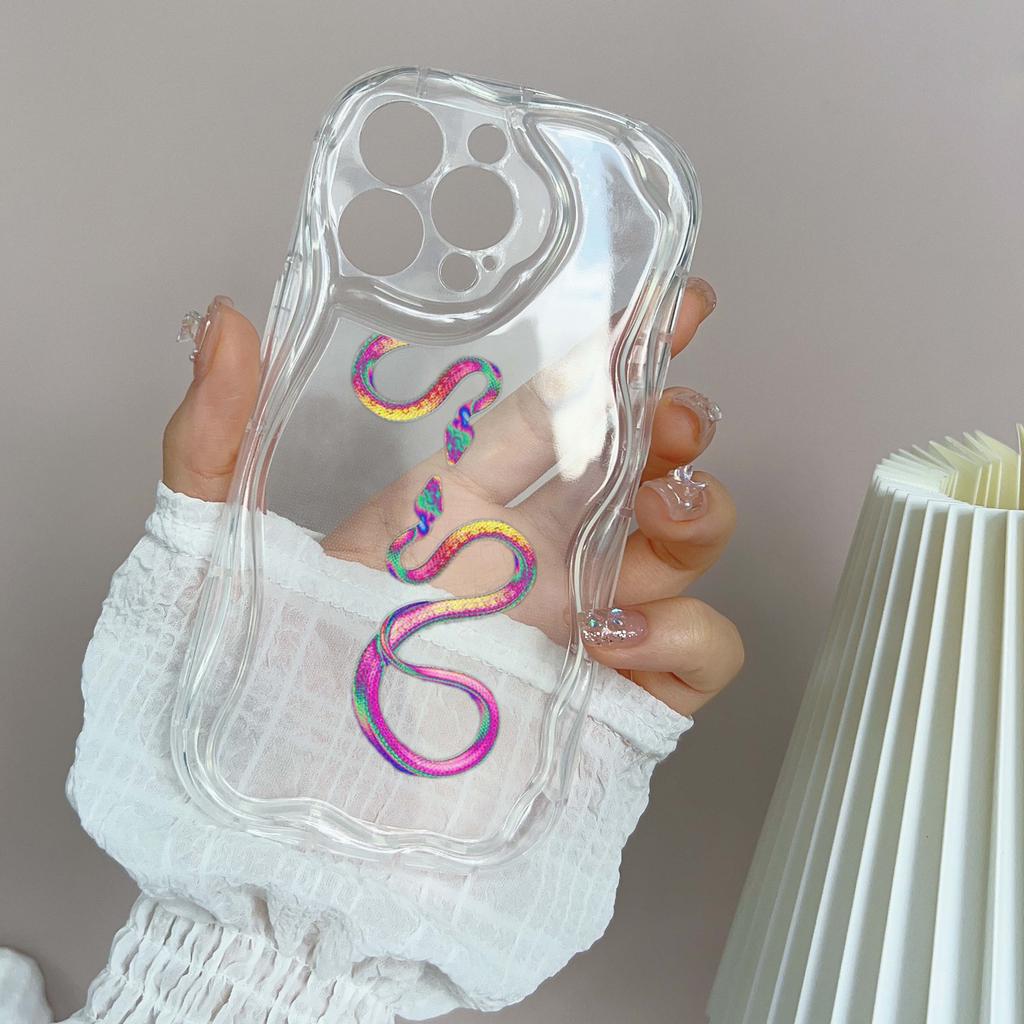 N73 Мягкие волнистые чехлы для телефонов со змеиным дизайном из черного золота для Samsung A54 A34 A13 A14 S23 S24 Ultra Xiaomi Redmi Note13 Realme Infinix, защитный бампер