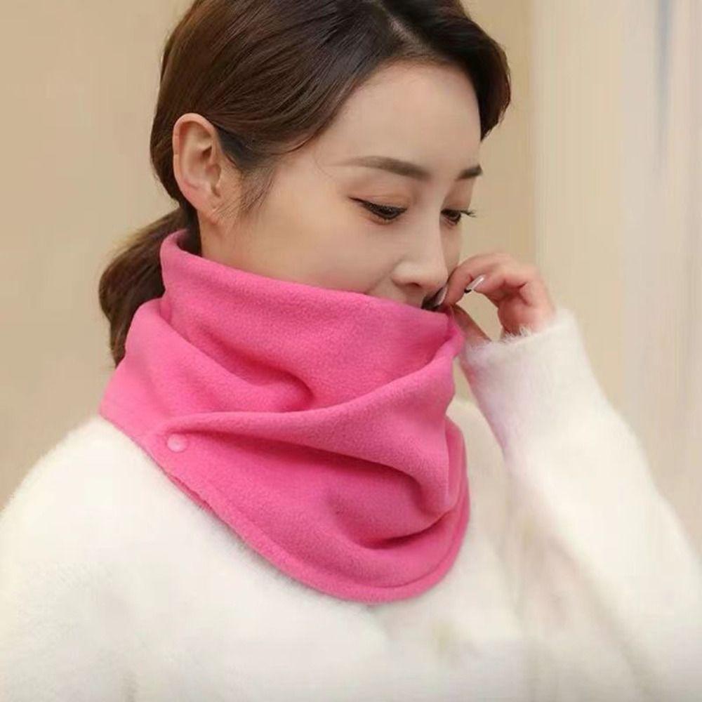 Multifunctional Fleece Neck Scarf Solid Color Plush Neck Cover Sweet Plush Neck Protector Winter