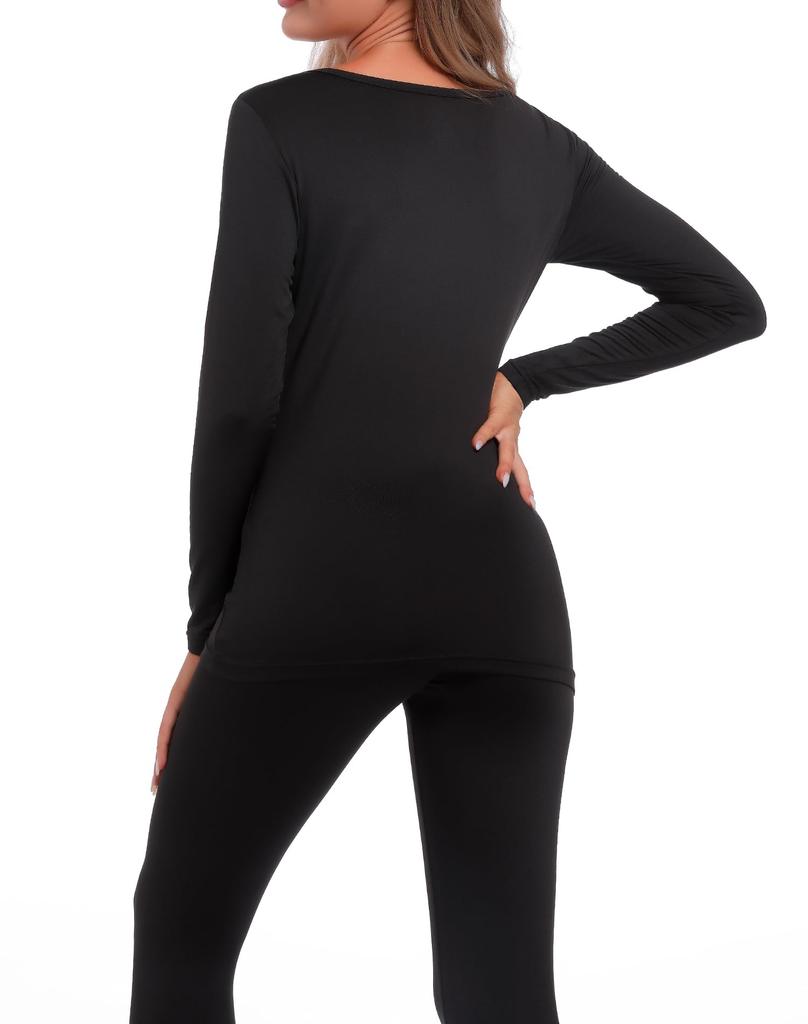 INNERSY Heattech Теплое термобелье Рубашка с длинным рукавом и и Идеально для осени и Размеры Женский комплект, На флисовой подкладке, Леггинсы, Влагоотводящий