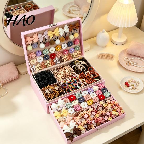 Comfortable Hair Clips for Kids Accessories Set Girls, Bows, Butterfly Clips, Barrettes, Durable Resin Ornaments Elastic Ties, Claws Toddlers Birthday