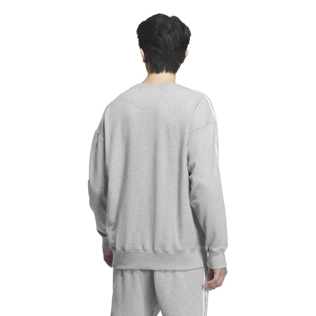 Свитшот Adidas Crew Средний Серо-меланжевый Размер 2L ESS+ 3-Stripes, Мужской JUP87, (JW6931),