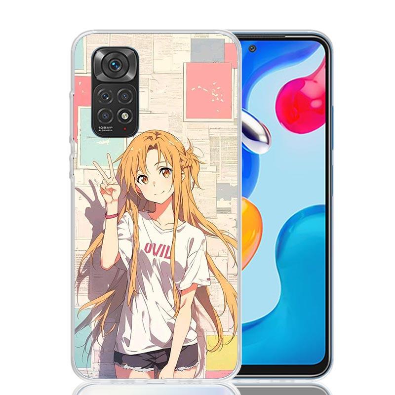 Чехол для телефона Sword Art Online Юки Асуна для Xiaomi Redmi Note 15 14 13 12S 12 Pro Plus 11S 11E 11 11T 10S 10 Art Мягкий узор Co
