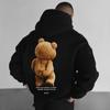 Spring and Autumn Oversized Teddy Bear Print Hooded Casual Sweatshirt