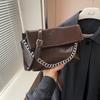 Ielgy Oil Wax Leather Chain Messenger Bag Fashion Korean Casual Shoulder Bag