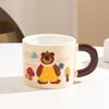 Мультяшная кружка Фуфу Милый медведь с крышкой Пара Дома Чашка для воды Керамика Офис Подарочная коробка