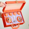 High-end persimmon tea set, all the best set, orange teapot gift box, ceramic set, full set of teacups