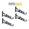 4x Double Curtain Rod Brackets Support Heavy Duty Hanging Metal Pole