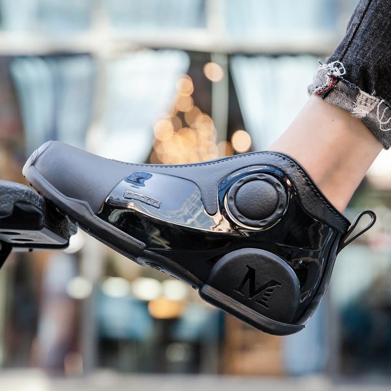 Модные мужские резиновые сапоги для рыбалки на открытом воздухе, нескользящие резиновые сапоги в стиле панк, водонепроницаемые, прочные, блокирующие воду и дождь, размер 39-44