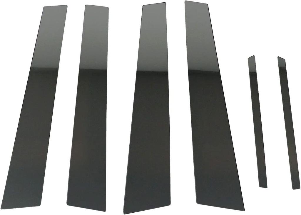 BRIGHTZ Camry AVV50 Finish Stainless Steel Black Plated Pillar Panels for AVV and Camry Hybrids Ultra-Mirror (6-Piece Set) [PIL-BLA-156] 50, V50,