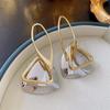 Hollow Triangle Silver Needle Earrings - Cold Style European & American Fashion for Women