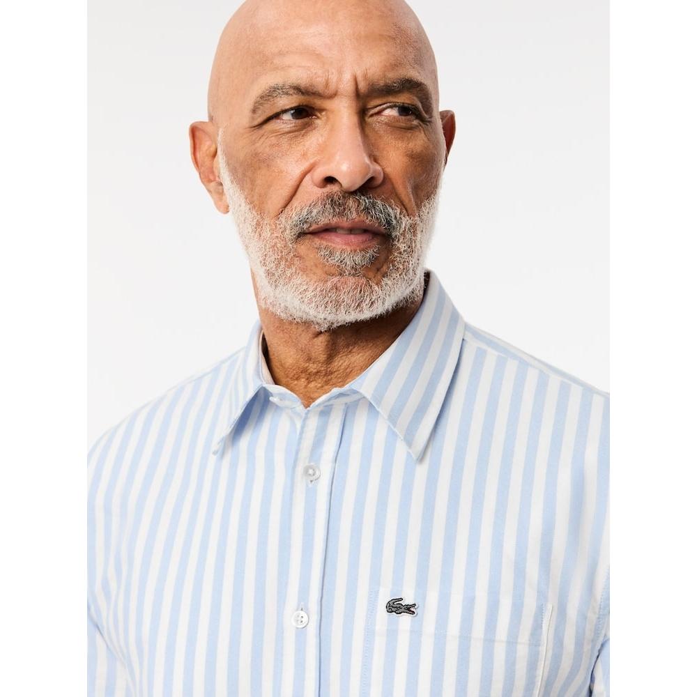 Lacoste Мужская рубашка Oxford Stripe Ch7549 54n E7b q2nCh7549 54nE7b