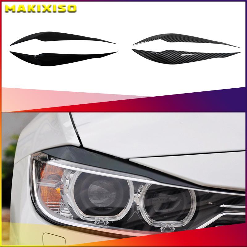 2 шт. глянцевые черные брови для BMW 3 серии F30 седан F31 универсал 2012-2019 автомобильные фары веки крышки ABS пластиковые аксессуары