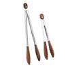 Walnut Wood Stainless Steel Kitchen Tongs Food Clip with Locking Mechanism Heat Resistant