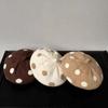 Stretchy Fabric Wool Beret Round Shape Knitted Beret Wind Resistant Children Cap  Outdoor Going‑out