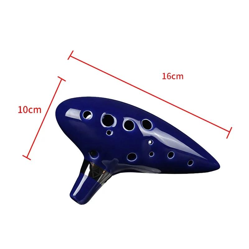 Ocarina Ceramic Legend Of 12 Holes Ceramic Alto C Ocarina Flute Blue Inspired Time Musical Instrument For Beginner Accessories