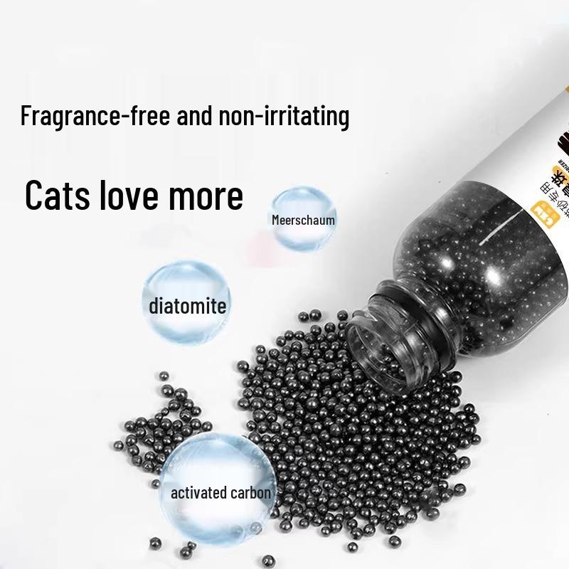 Гранулы для устранения запаха кошачьего туалета с активированным углем