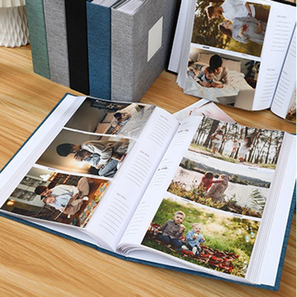 6in Linen Cover Photo Album Interleaf Type 200/300Pics Large Scrapbook Album Gift 100 Pages Memory Book Baby Growth