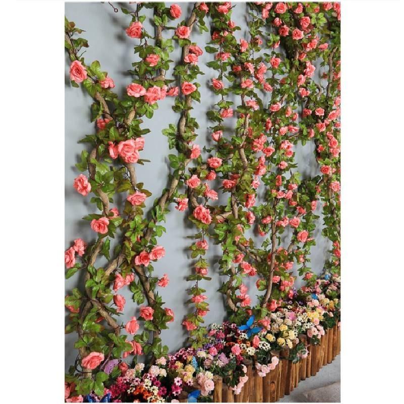 Luxurious 69-head Artificial Rose Vine For Wedding And Home Decor Champagne Color