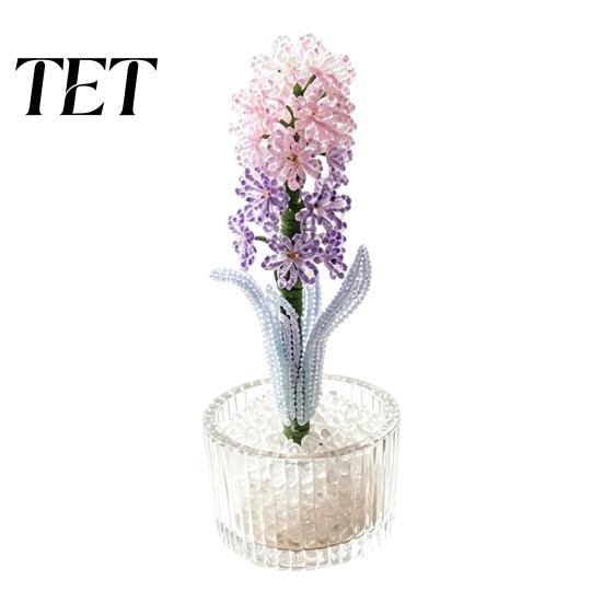 Artistic Beaded Floral Decor DIY Hyacinth Kit, 3D Beading Flower Art Crafts Set, Set Handmade Themed Kit for Kids Adults Beginners Handcrafted