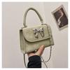 Spring Fashion Retro Butterfly Knot Shoulder Bag Street Style Pu Handbag Black White Pink Green
