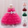 Sparkling Sequin Bow Multi-Layer Tulle Dress for Girls