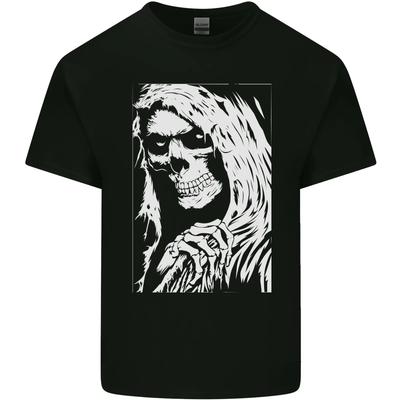 The Grim Reaper Death Skull Biker Heavy Metal Kids T-Shirt Childrens