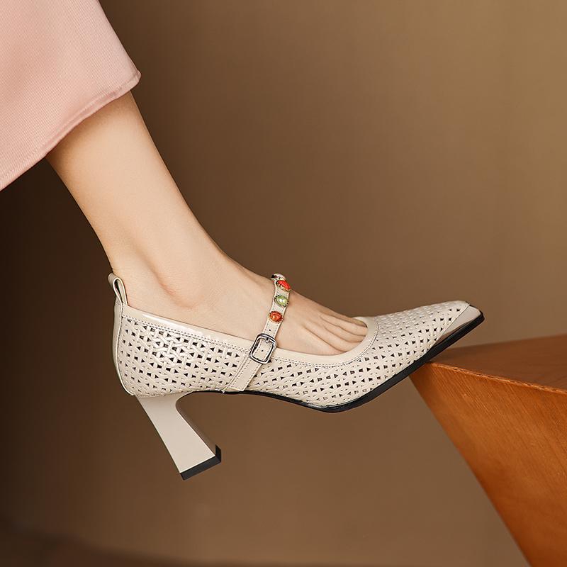 Fashion Women's High Heels Fashion Hollow Out Pumps Sexy Elegant Spring Summer Party Shoes Woman Female Wedding Shoes Pumps Women Heels