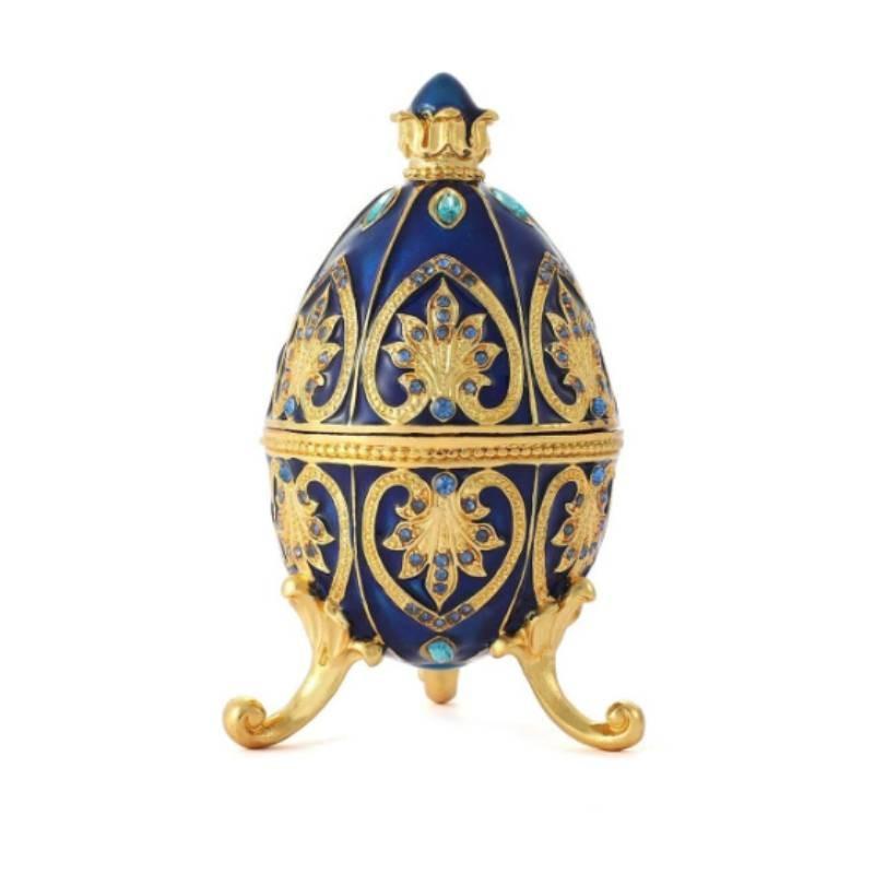 Vintage Russian Faberge Pelican Egg Organizer With Alloy Construction For Home Decor