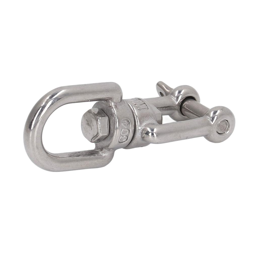 Double Jaw Shackle Professional Heavy Duty 304 Stainless Steel Rolling Shackle Device for Swing Climbing Rope 5mm 0.20in