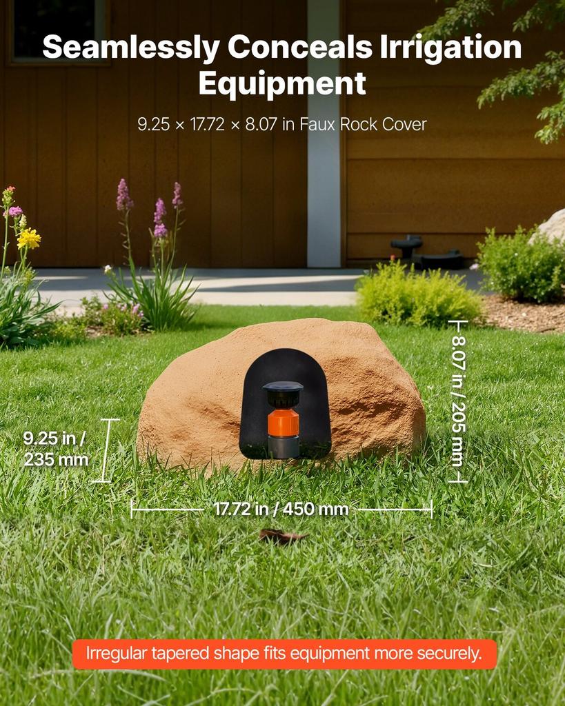 Faux Rock Cover, Outdoor Fake Rock Well Pump Cover, Realistic Natural Texture, Lightweight & Weather-Resistant Artificial Boulder for Landscaping