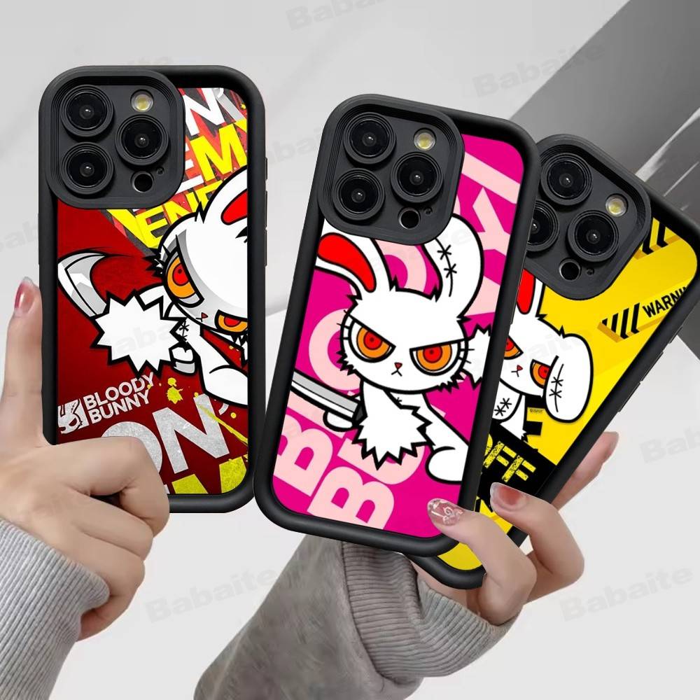 Аниме B-Bloody Bunny Силиконовый Мягкий Чехол Для Телефона Для IPhone 17 16 14 13 12 11 15 Pro Max Plus Air Cover