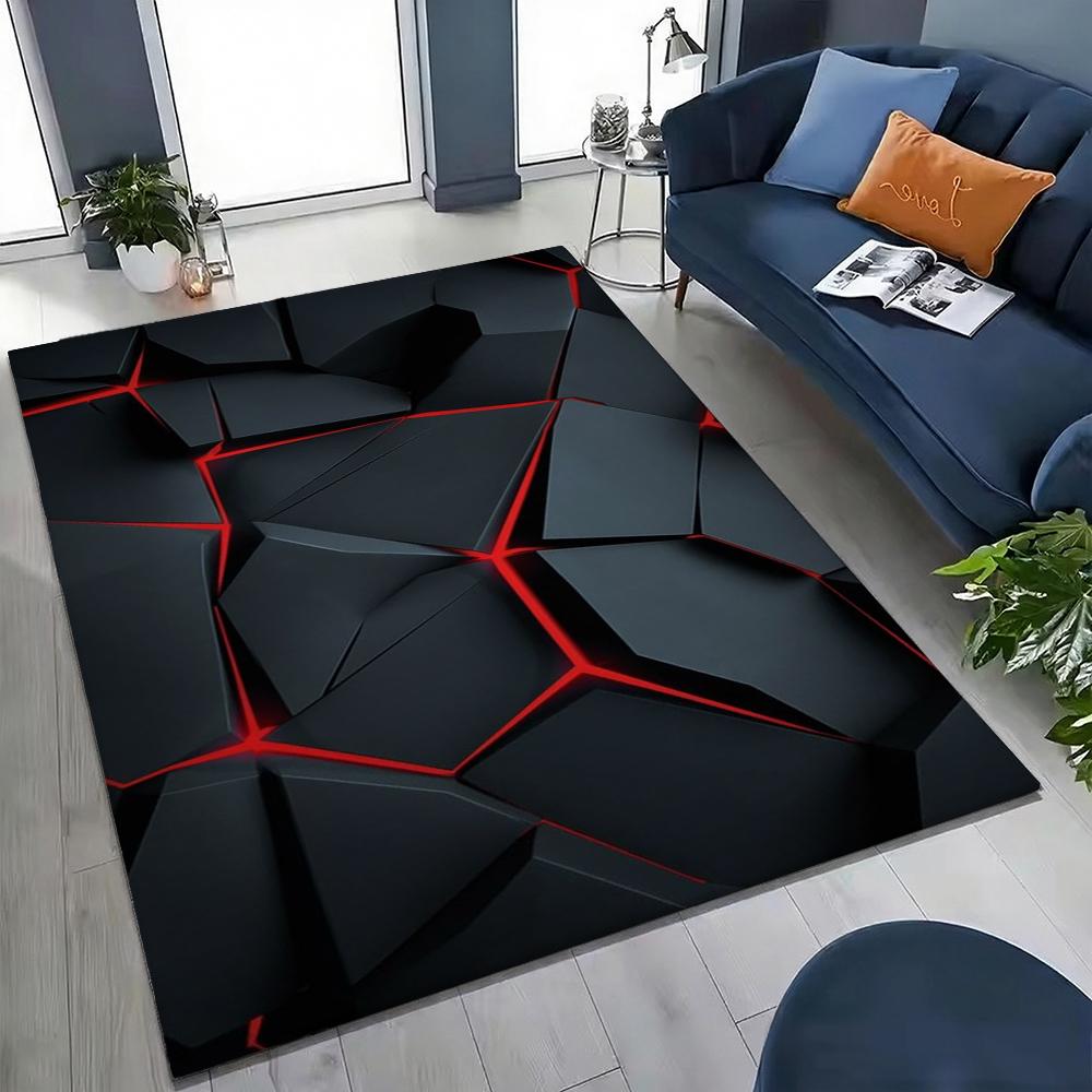 Neon Geometry Indoor Rug Durable Stainresistant Easyclean Carpet For Bedroom Kitchen Bathroom Home Decor Birthday Gift