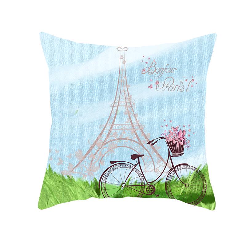 Flower and Grass Bicycle Pillow Cover for Home Ins Nordic Pillow Photo Small Fresh Cushion
