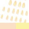 24Pcs/Set Quick Nails Yellow Waves False Nials Sticker Wearable Waterproof Manicure Finished Nails