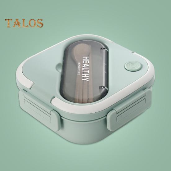 1 Set Bento Case Large Capacity Storing Easy To Clean Useful School Students 3 Grids Lunch Case with Cutlery Household Supplies