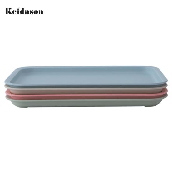 Modern Stackable Storage Rounded Texture Cup Tea Tray Food Fruit Dessert Plate Rectangular for Living Room