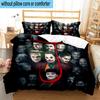 3PCS Jo-ker's Masked Faces 3pcs Bedding,Including 3PCS Duvet Cover And 2pcs Pillowcases Perfect for Christmas,Ideal for Bedroom, Dormitory